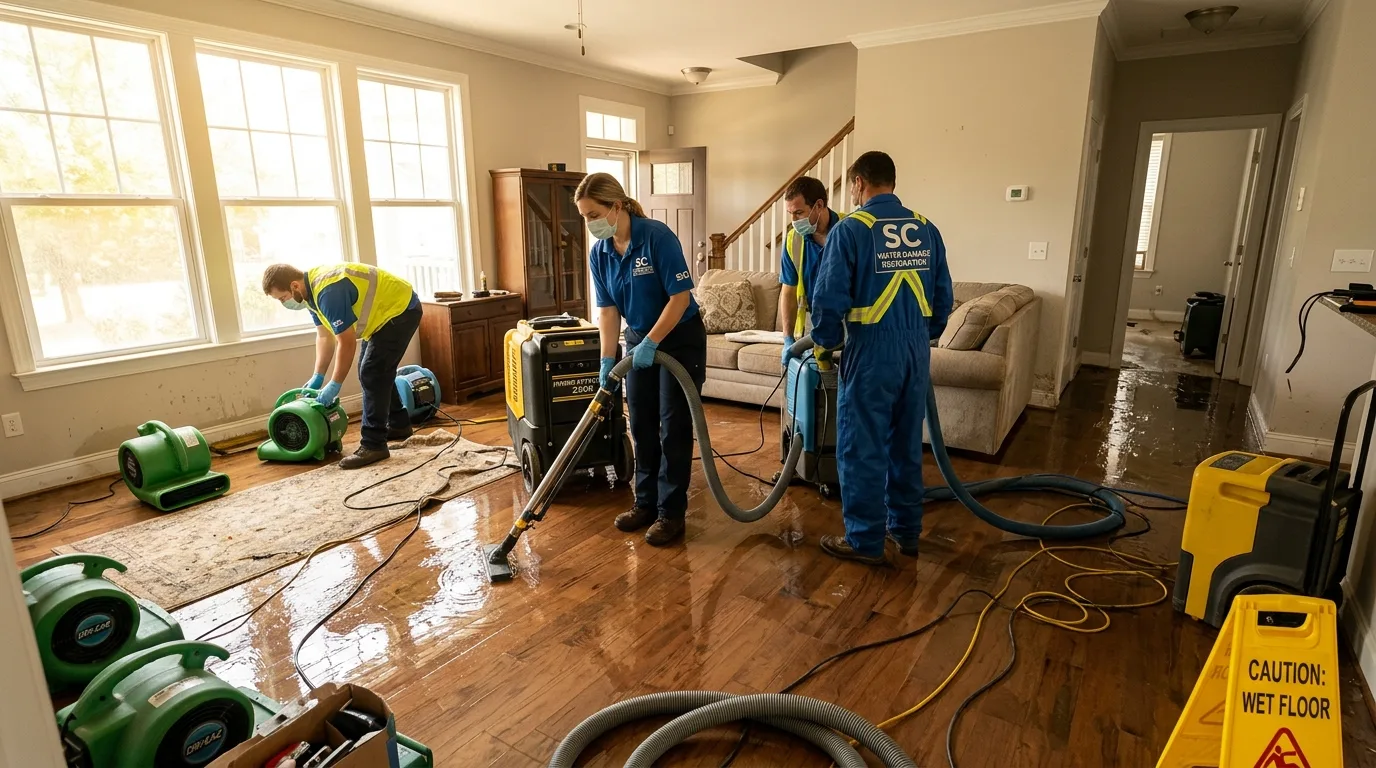 Professional water damage restoration services in Anderson, South Carolina